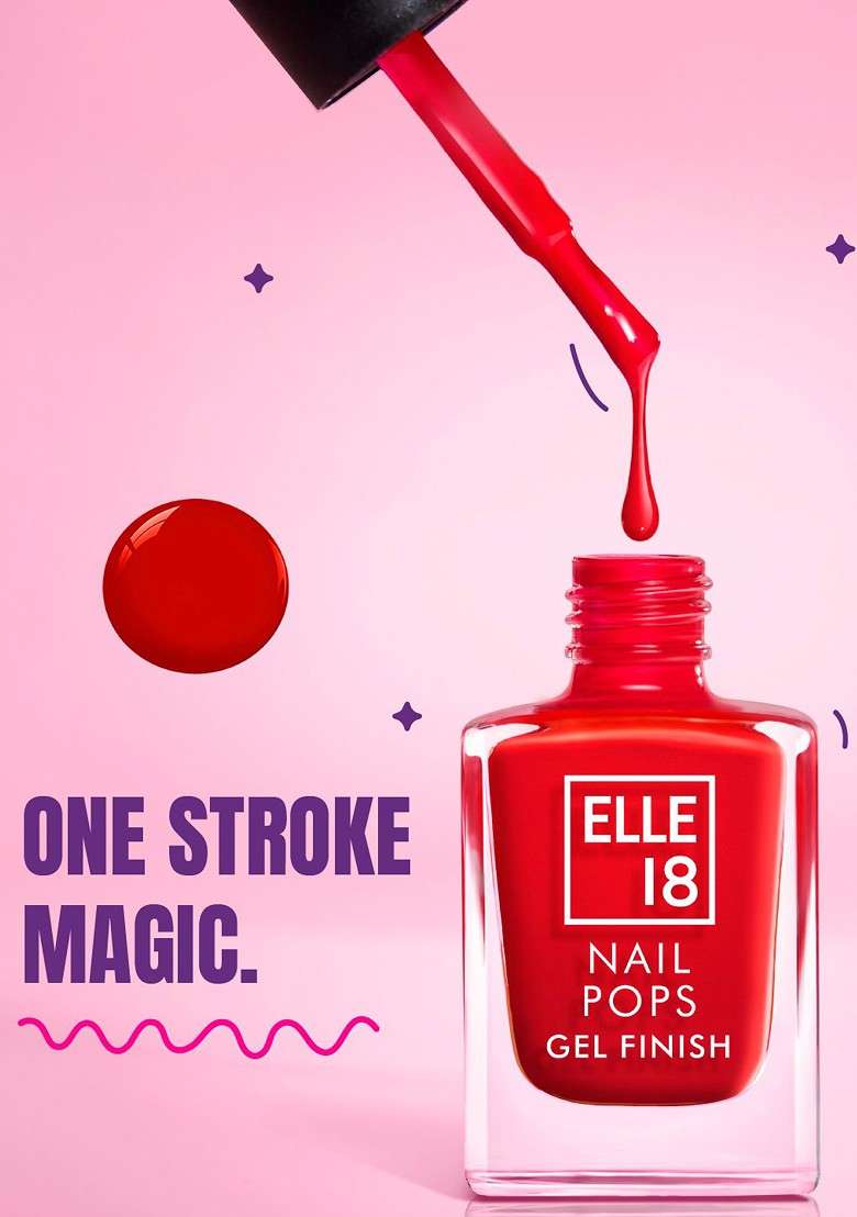 Elle 18 Gel Finish Long Lasting Chip Resistant Nail Pops 10Ml G18 - Indya