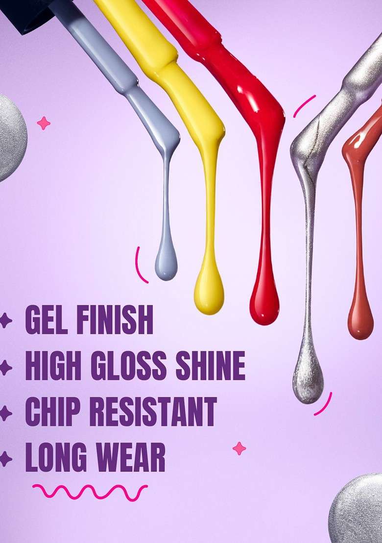 Elle 18 Gel Finish Long Lasting Chip Resistant Nail Pops 10Ml G18 - Indya