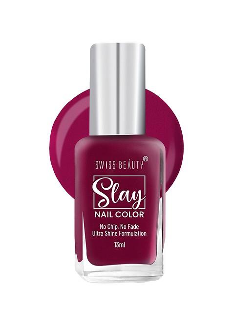 Swiss Beauty Slay Nail Color With No Chip Fade Ultra Shine Formula 13Ml Crystal Pink 18