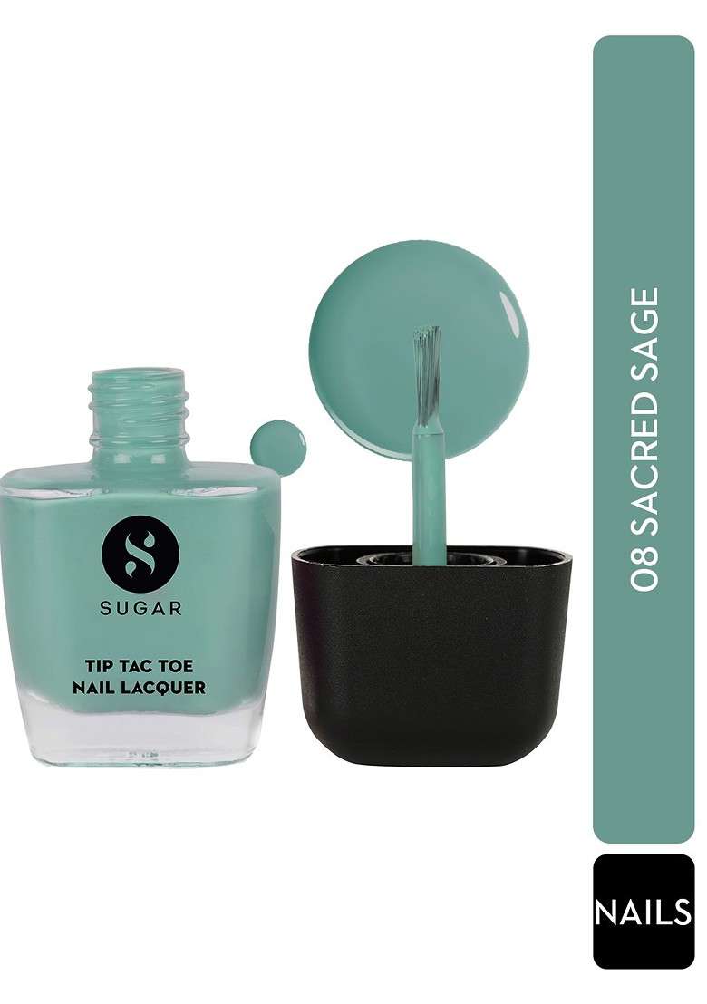 Sugar Tip Tac Toe Long Lasting Glossy Nail Lacquer 9Ml Sacred Sage 08 - Indya