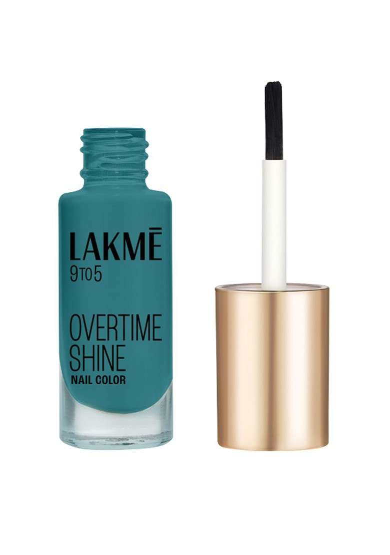 Lakme 9To5 Overtime Shine Glossy Long Lasting Quick Dry Nail Color 6Ml Emerald Power - Indya