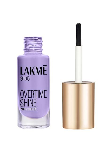 Lakme 9To5 Overtime Shine Glossy Long Lasting Quick Dry Nail Color 6Ml Lush Lavender