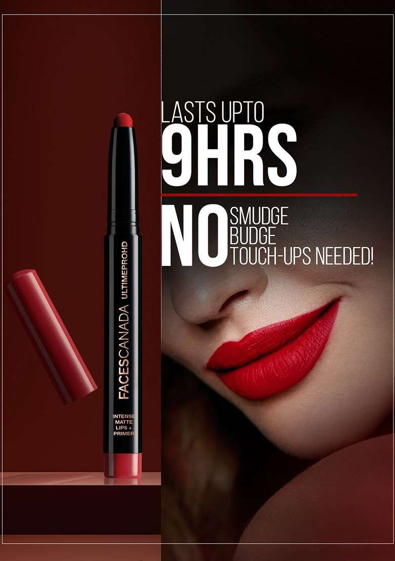 Faces Canada Feather Light 10Hr Stay Ultime Pro Hd Intense Matte Lips Primer Lipstick 1 4G Perfection 01 - Indya