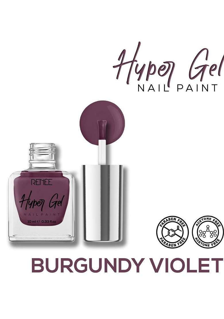 Renee Hyper Gel Nail Paint 10Ml Burgundy Violet - Indya