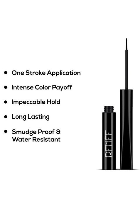 Renee Paraben Free Waterproof Long Lasting Extreme Stay Liquid Eyeliner 4 5Ml 3X Black