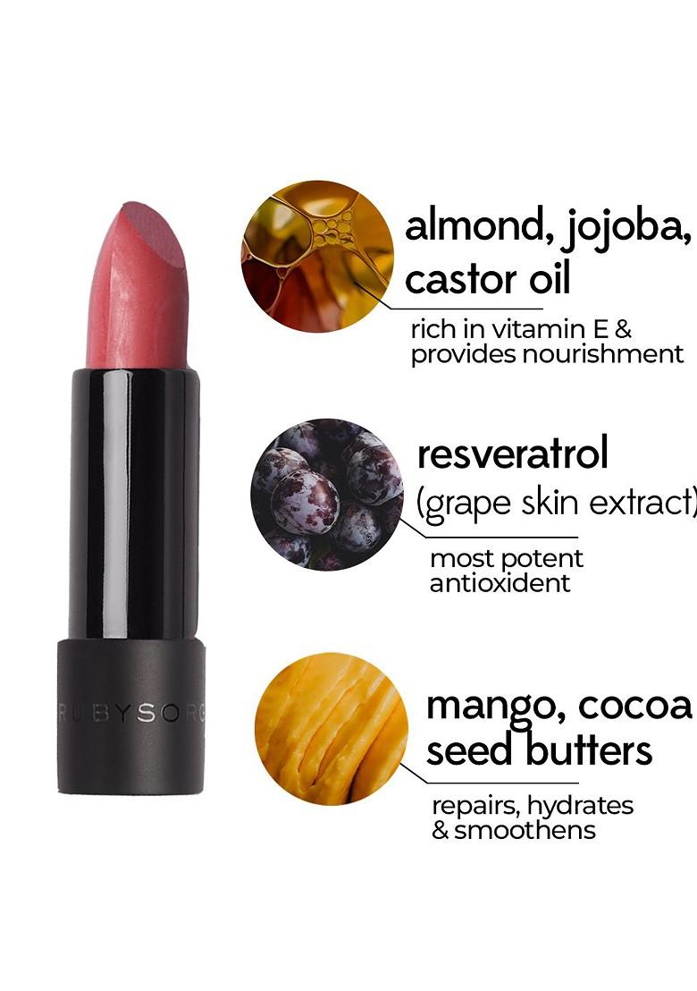 Ruby'S Organics Semi Matte Long Lasting Lipstick 3 7G Apricot