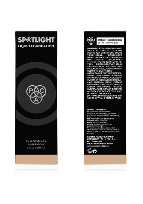 Pac Waterproof Long Lasting Spotlight Liquid Foundation 30Ml Butterscotch Bliss 04