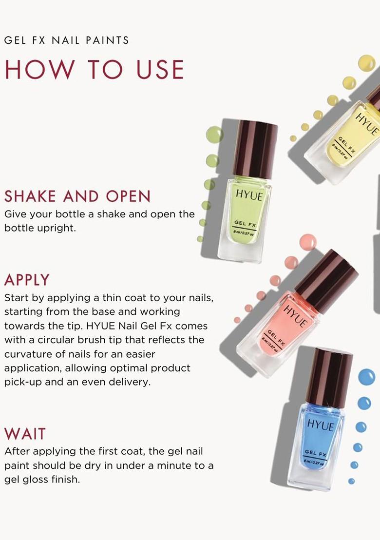 Hyue Gel Fx Nail Paint Rain Drop Quick Dry And Chip Resistant 14 Day Long Wear 8Ml