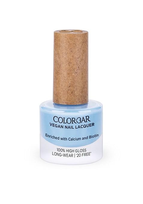 Colorbar 100 High Gloss Long Wear Vegan Nail Lacquer With Calcium Biotin 8 Ml Baby Blue 122