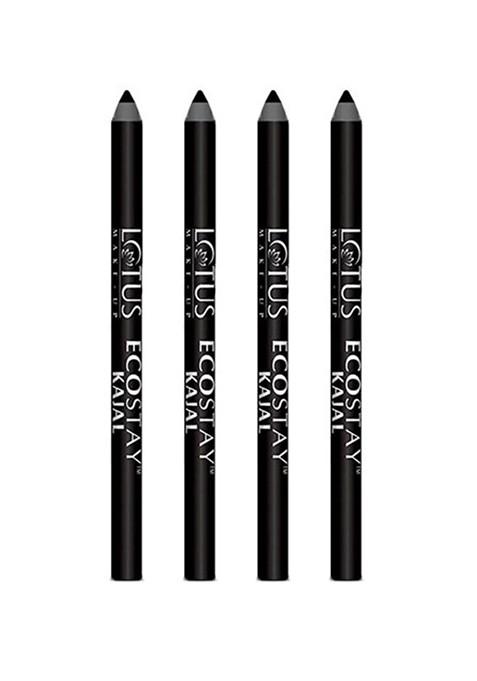 Lotus Make Up Set Of 4 Ecostay Smudge Proof Kajal Pencil