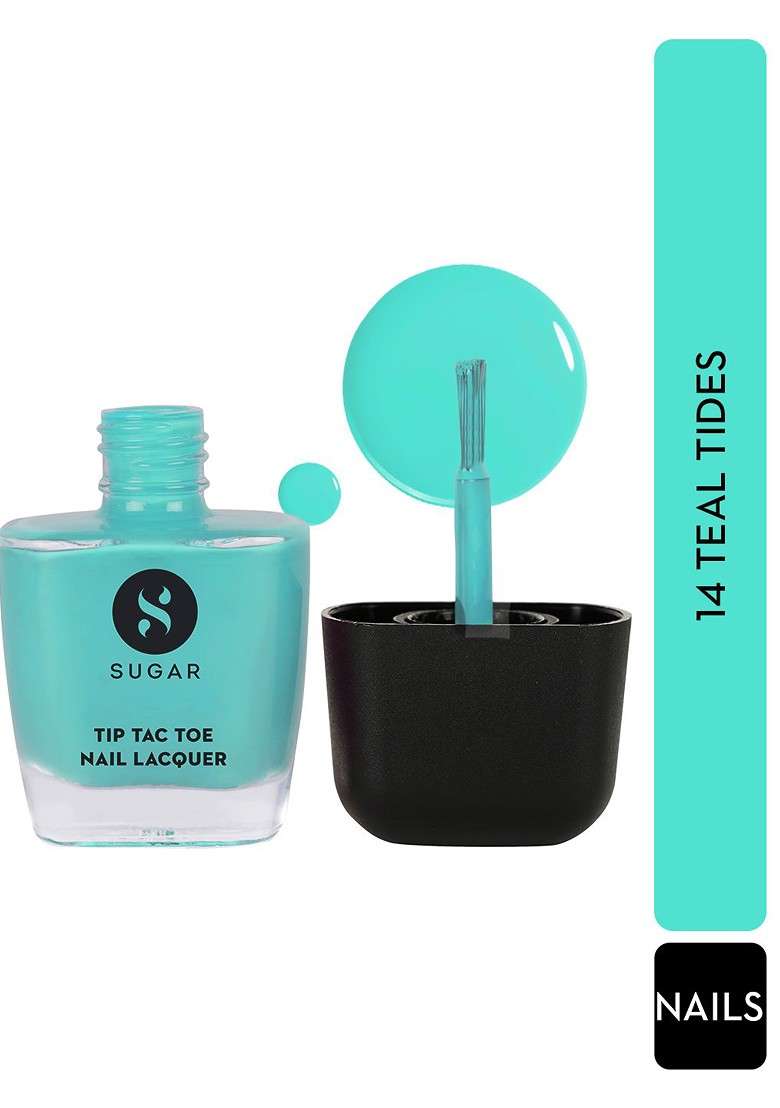 Sugar Tip Tac Toe Long Lasting Glossy Nail Lacquer 9Ml Teal Tides 14 - Indya