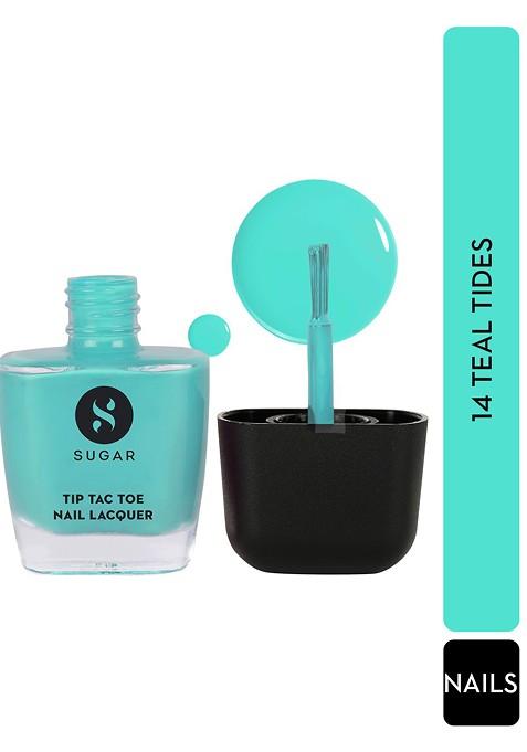 Sugar Tip Tac Toe Long Lasting Glossy Nail Lacquer 9Ml Teal Tides 14