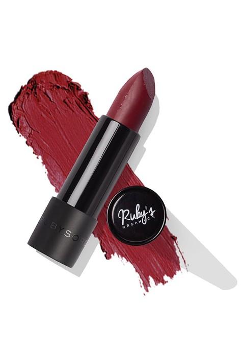 Ruby'S Organics Semi Matte Long Lasting Lipstick 3 7G Burgundy