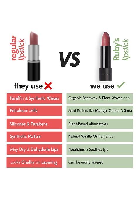 Ruby'S Organics Semi Matte Long Lasting Lipstick 3 7G Cocoa