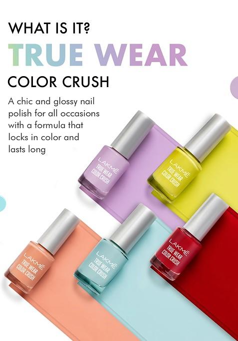 Lakme True Wear Color Crush Chip Resistant Long Lasting Vibrant Nail Polish 6Ml 14