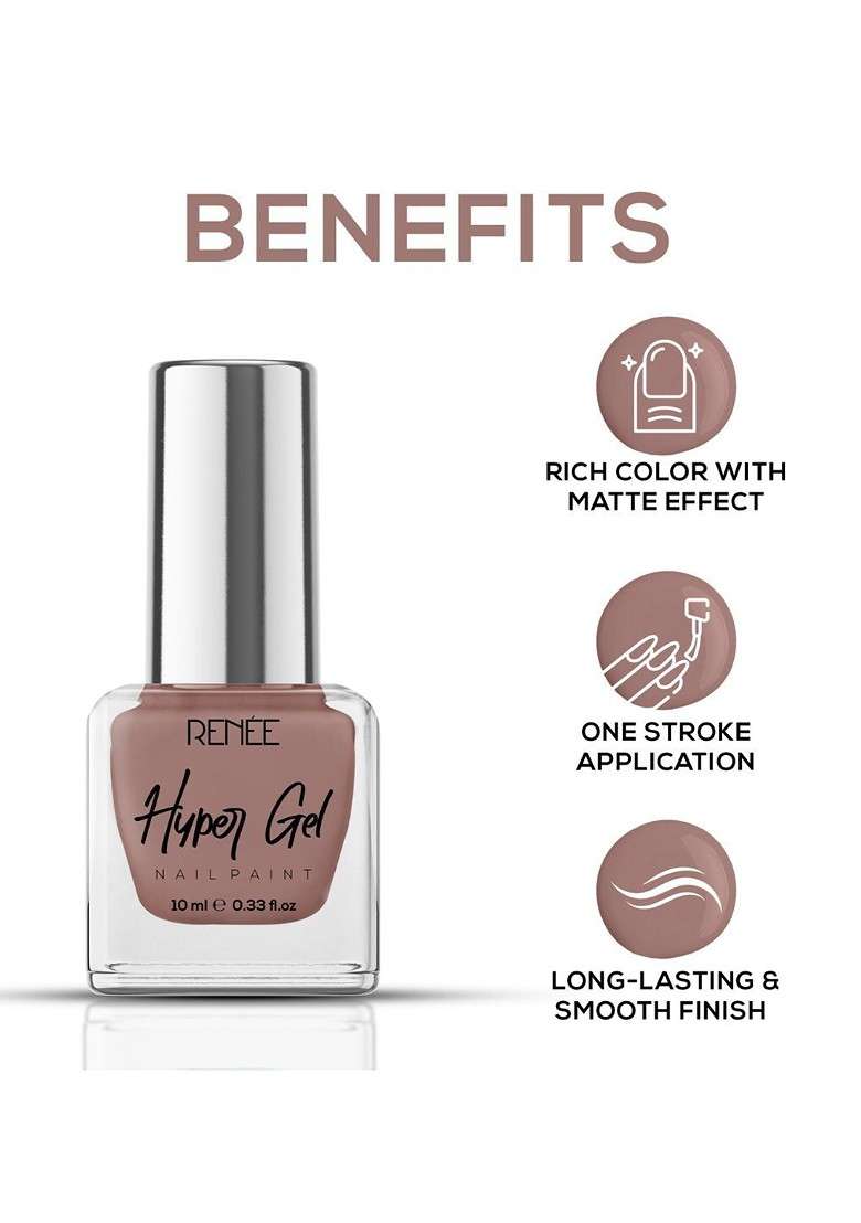 Renee Hyper Gel Nail Paint 10Ml Shell Pink - Indya