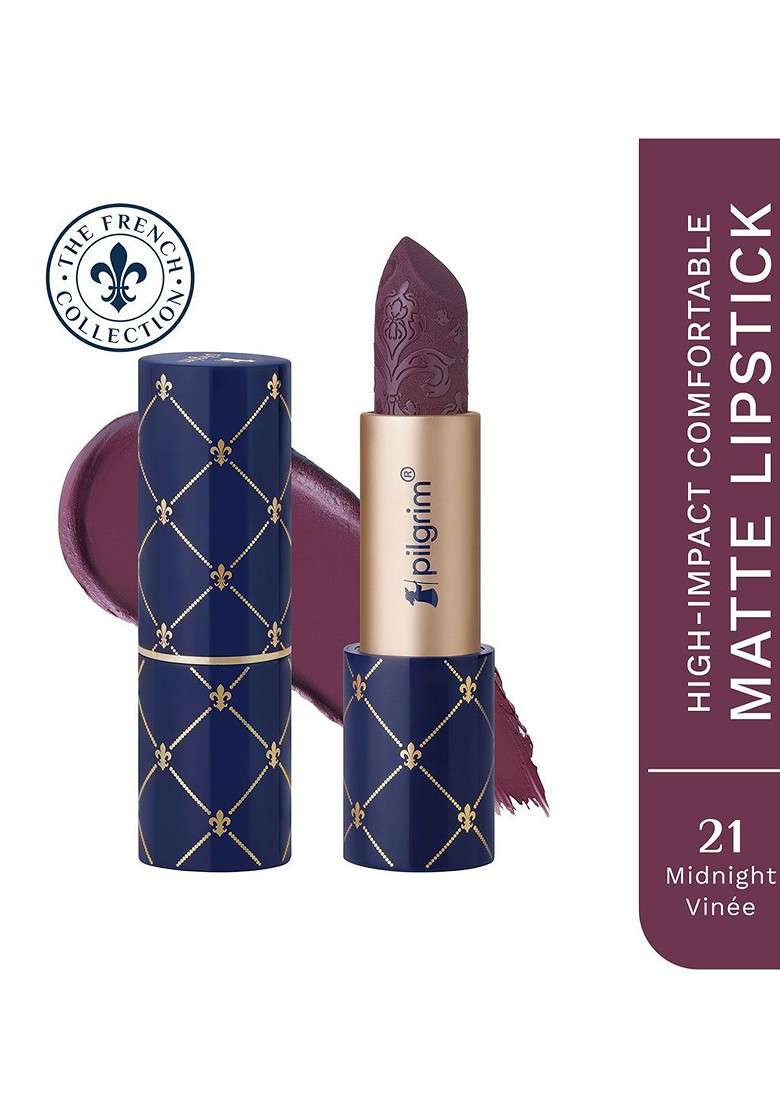 Pilgrim High Impact Comfortable Matte Lipstick 4 G Midnight Vinee 21 - Indya