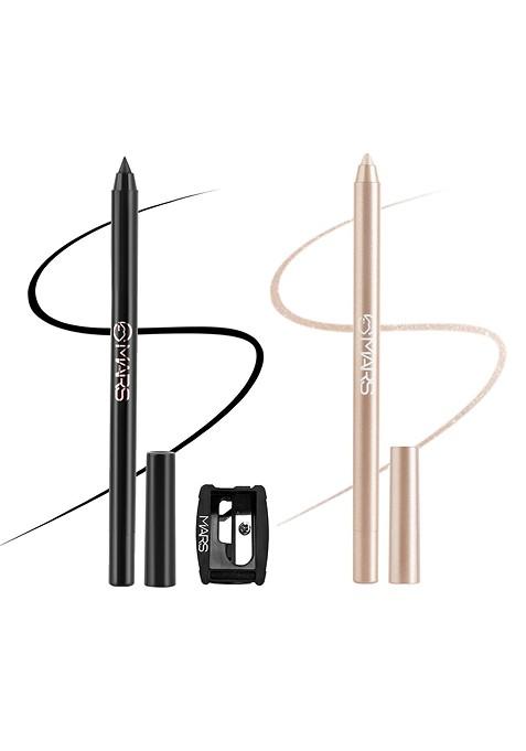 Mars Set Of 2 Smooth Glide Pencil Kajal With Sharpener 1 4G Each