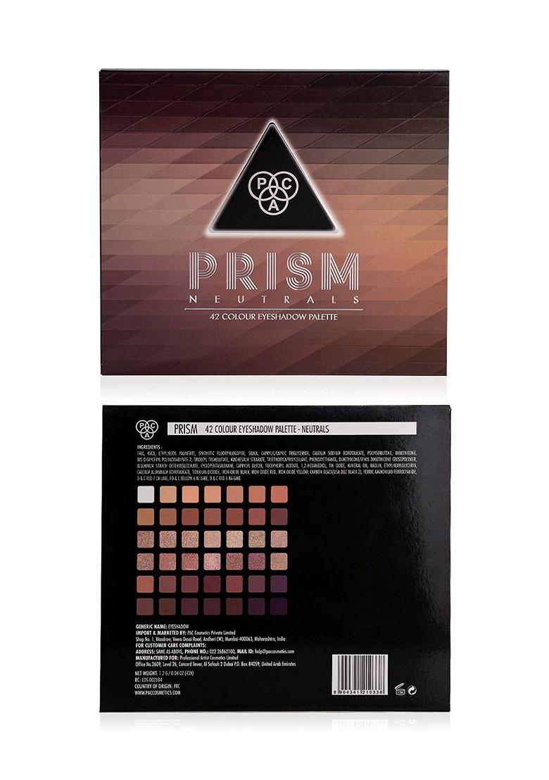Pac Prism Neutrals 42 Colour Long Lasting Highly Pigmented Eyeshadow Palette 50 4G