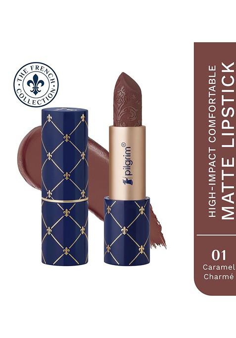 Pilgrim High Impact Comfortable Matte Lipstick 4 G Caramel Charme 01