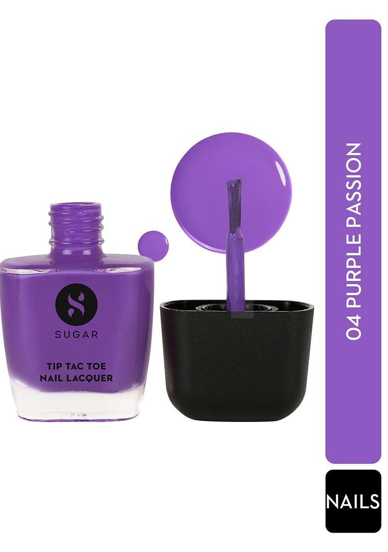 Sugar Tip Tac Toe Long Lasting Glossy Nail Lacquer 9 Ml Purple Passion 04 - Indya