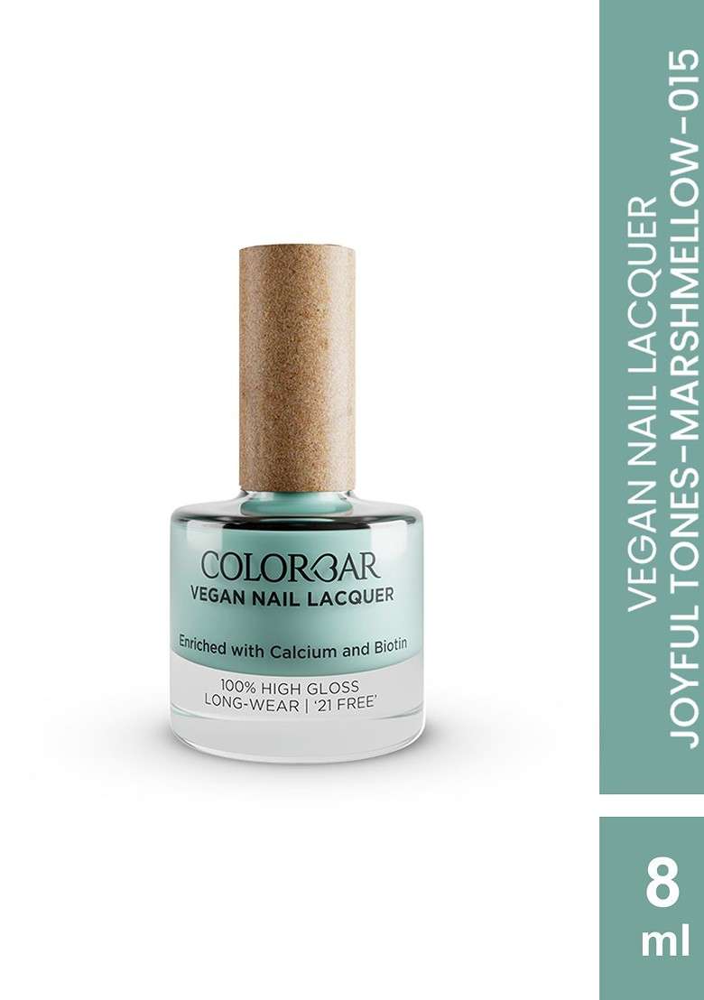 Colorbar Joyful Tone High Gloss Vegan Nail Lacquer With Biotin 8Ml Marshmellow 15 - Indya