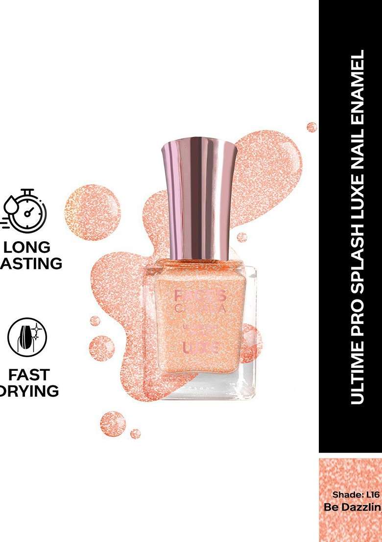 Faces Canada Ultime Pro Splash Luxe Quick Drying Lasting Nail Enamel 12 Ml Be Dazzling L16 - Indya