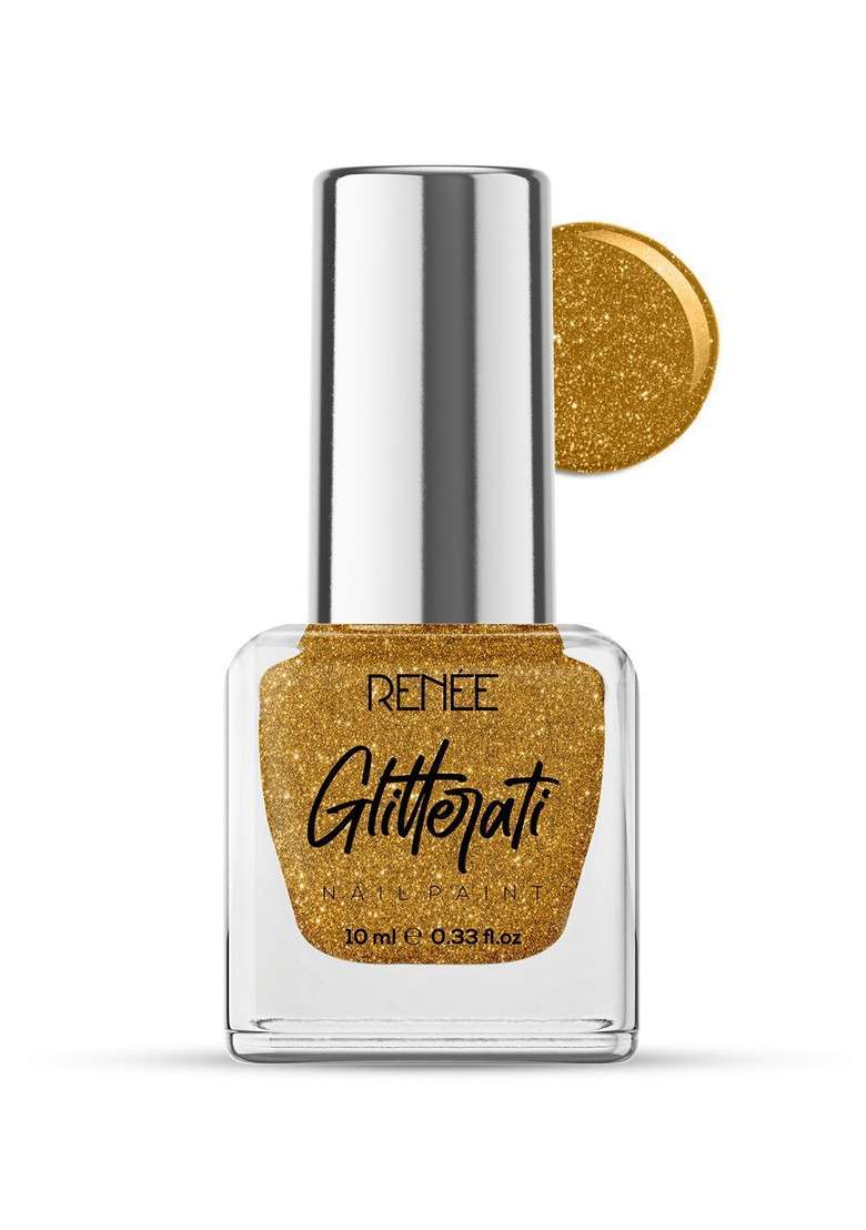 Renee Glitterati Long Lasting Nail Paint 10Ml Gold Rush - Indya