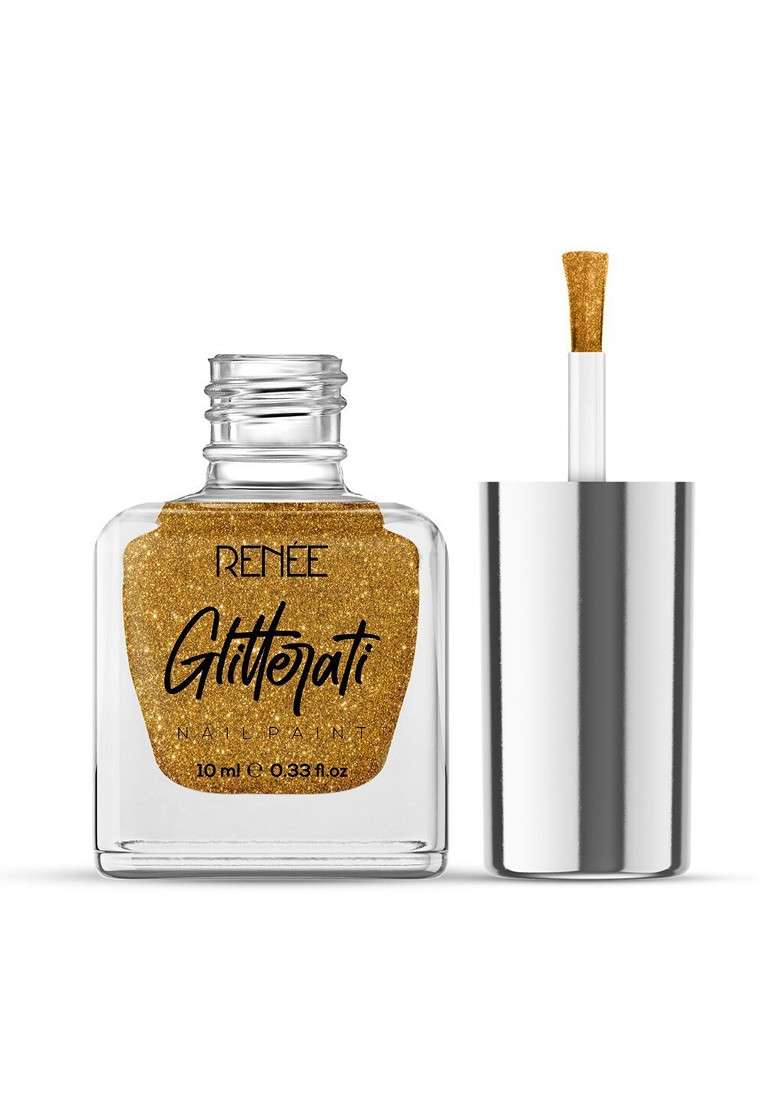 Renee Glitterati Long Lasting Nail Paint 10Ml Gold Rush - Indya