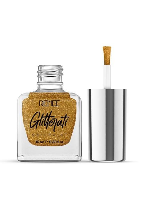Renee Glitterati Long Lasting Nail Paint 10Ml Gold Rush
