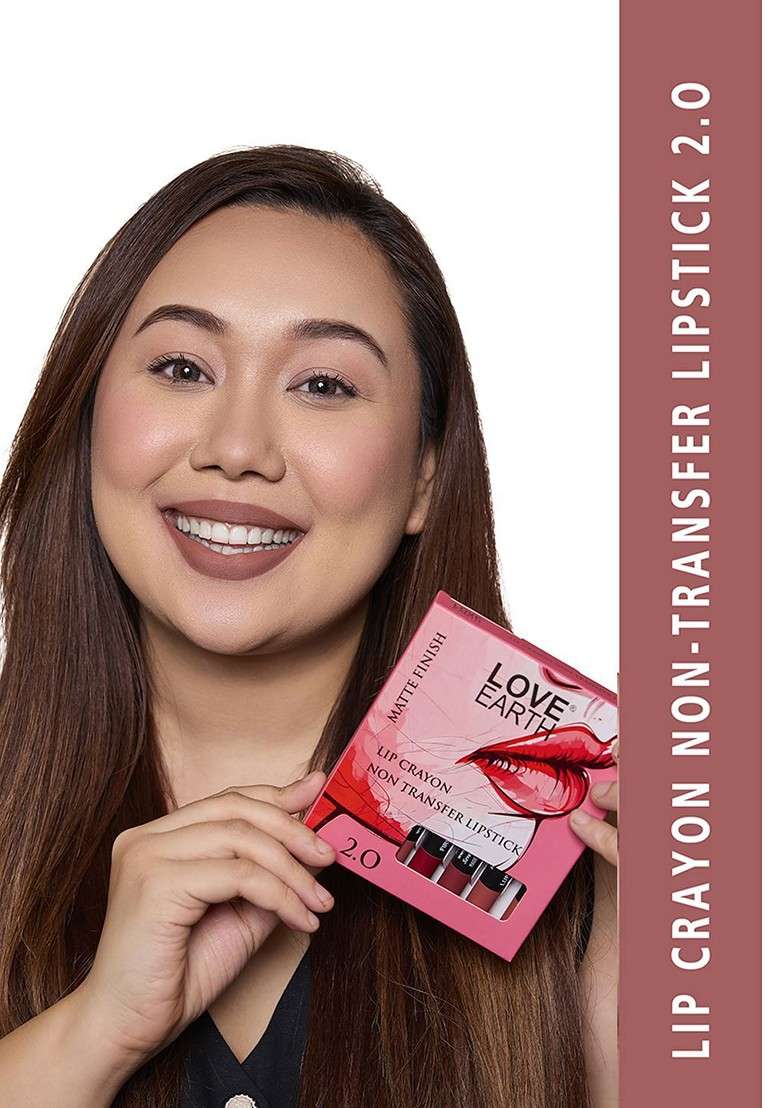 Love Earth Set Of 5 Non Transfer Crayon Lipstick 3 G Each - Indya
