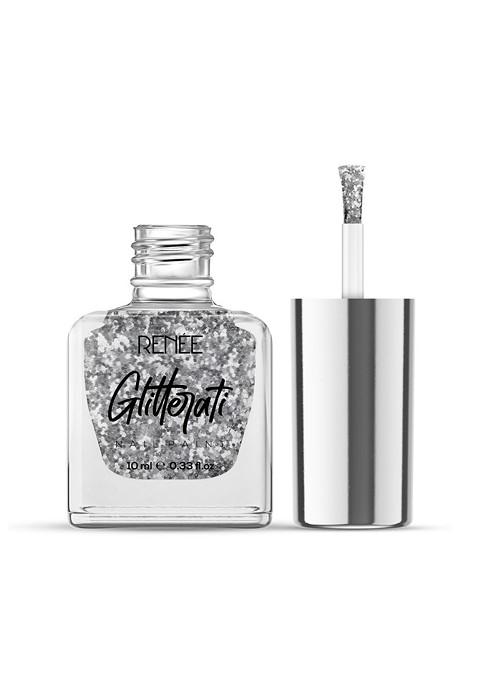 Renee Glitterati Nail Paint 10Ml Silver Flake