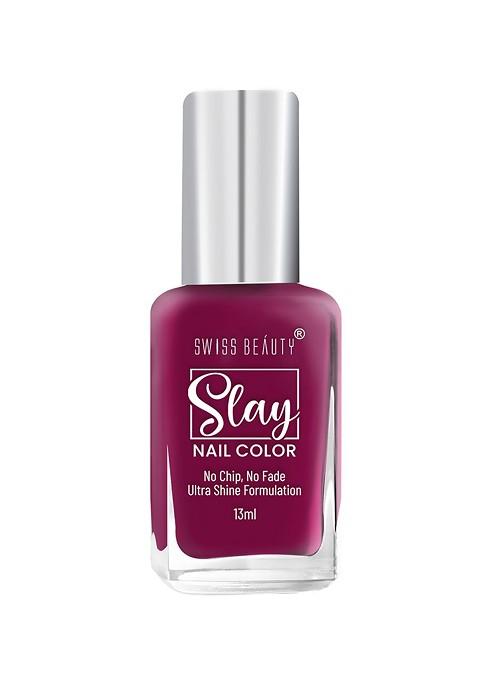 Swiss Beauty Slay Quick Dry Nail Color 13Ml Wine Ready 95