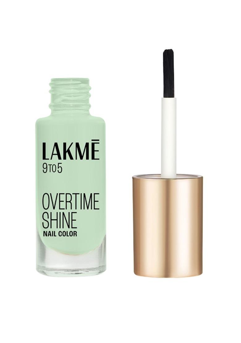 Lakme 9To5 Overtime Shine Glossy Long Lasting Quick Dry Nail Color 6Ml Minty Green