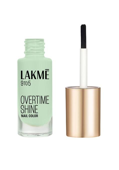 Lakme 9To5 Overtime Shine Glossy Long Lasting Quick Dry Nail Color 6Ml Minty Green