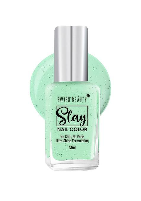 Swiss Beauty Slay Nail Color With No Chip Fade Ultra Shine Formula 13Ml Green Pista 60