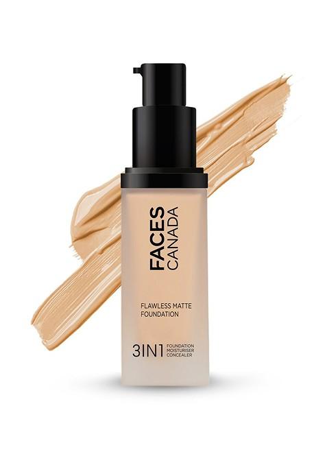 Faces Canada 3 In 1 Flawless Matte Foundation 30Ml Warm Natural 021