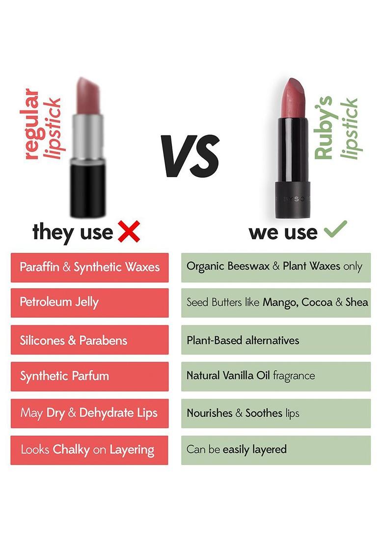 Ruby'S Organics Semi Matte Long Lasting Lipstick 3 7G Plum