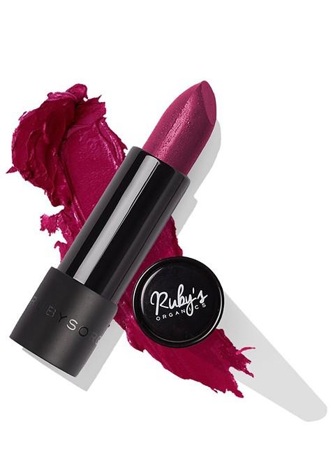 Ruby'S Organics Semi Matte Long Lasting Lipstick 3 7G Plum