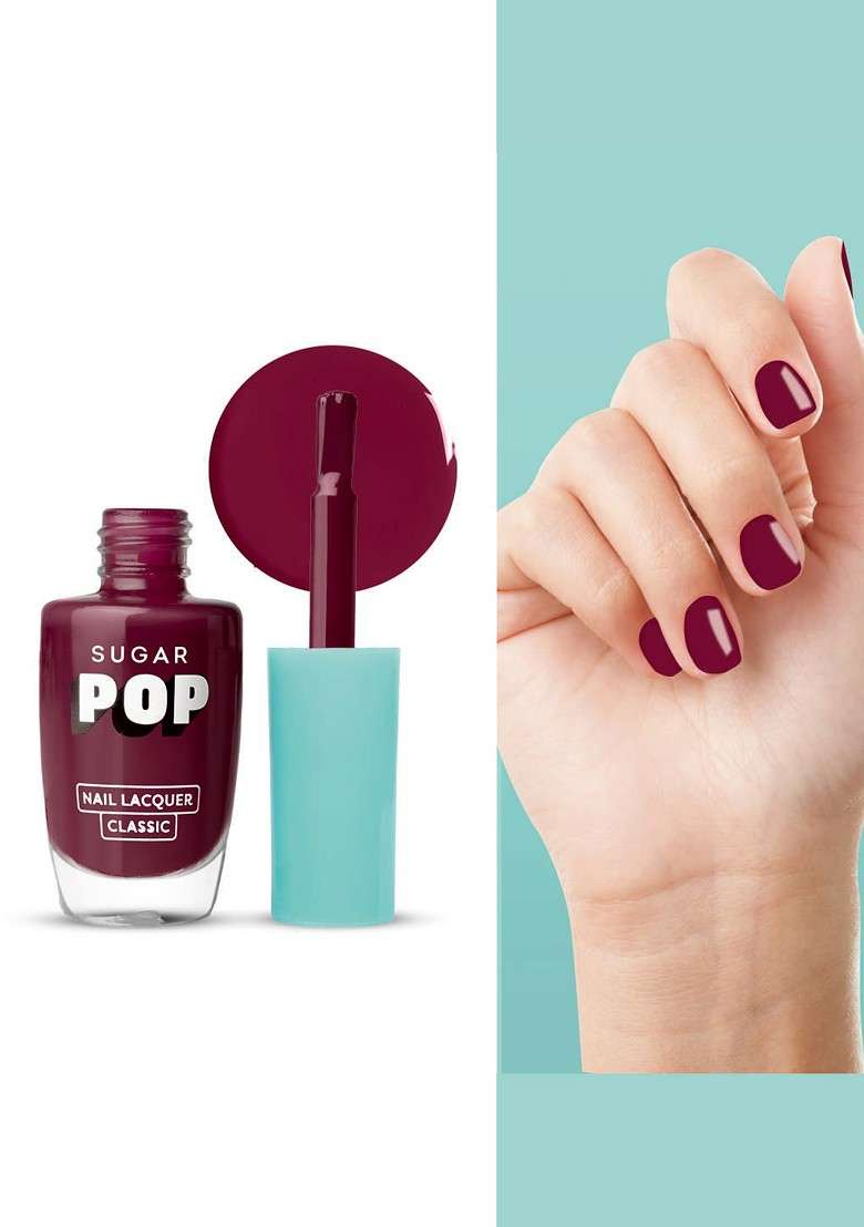 Sugar Pop Quick Drying Long Wear Glossy Classic Nail Lacquer 10 Ml Burgundy Bloom 22 - Indya