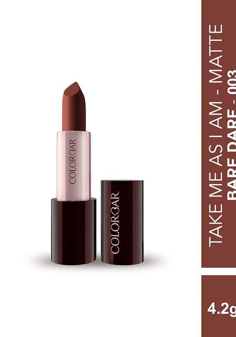 Colorbar Take Me As I Am Vegan Matte Refillable Lipstick With Vitamin E Bare Dare 003