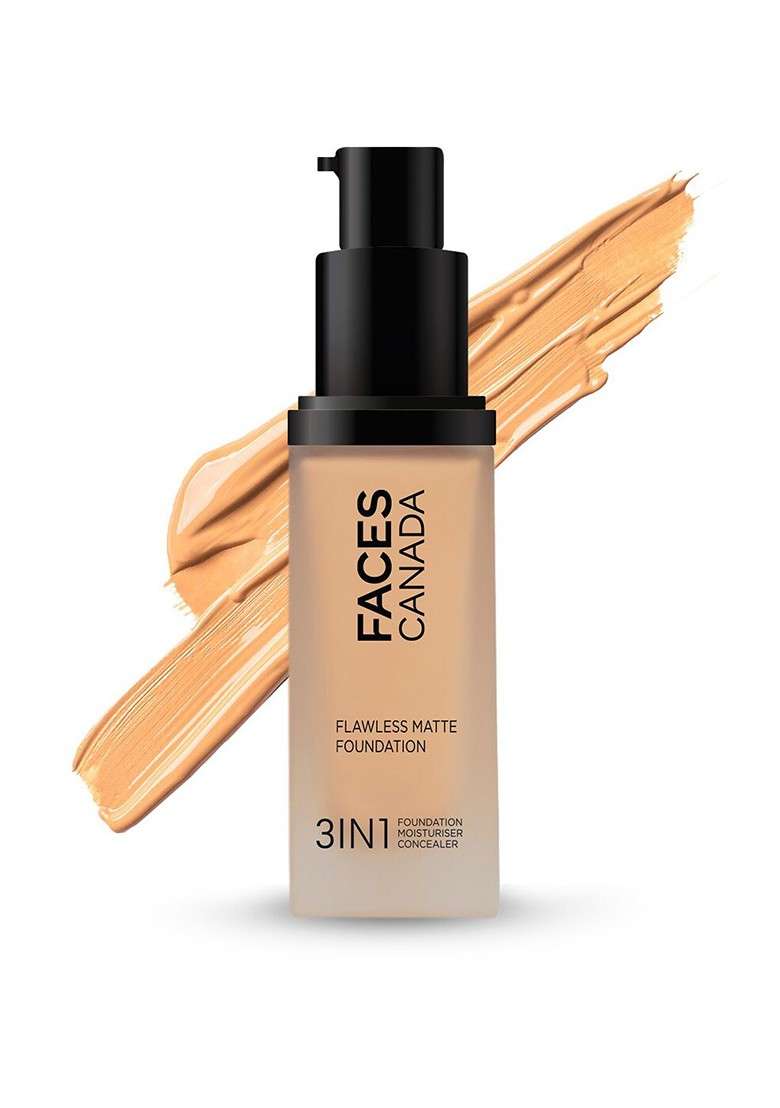 Faces Canada 3 In 1 Flawless Matte Foundation 30Ml Golden Beige 032 - Indya