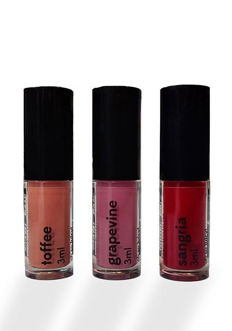 Ruby'S Organics Set Of 3 Hydrating Lip Oil Gloss Minis 3Ml Each Sunset