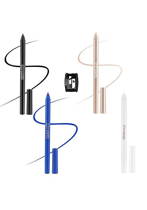 Mars Set Of 4 Wont Smudge Budge Smooth Glide Kajal With Free Sharpener