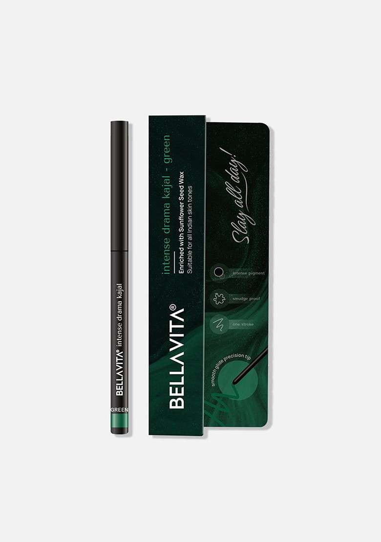 Bella Vita Organic Long Lasting Intense Drama Kajal Enriched With Almond Oil 0 3G Green - Indya