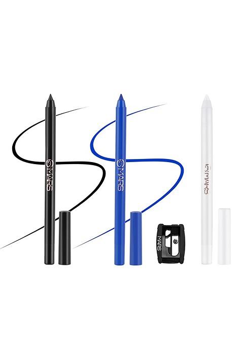 Mars Set Of 3 Smooth Glide Pencil Kajals With Sharpener 1 4G Each