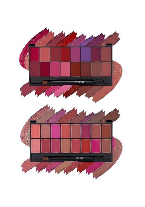 Mars Set Of 2 Hd Pigmented Matte 32 Color Lipstick Palette Shades 02 03