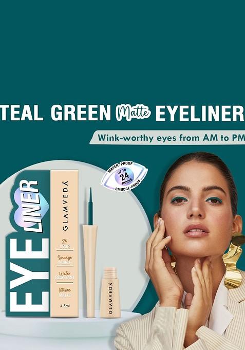 Glamveda Smudge Proof Waterproof Matte Liquid Eyeliner 4 5 Ml Teal Green