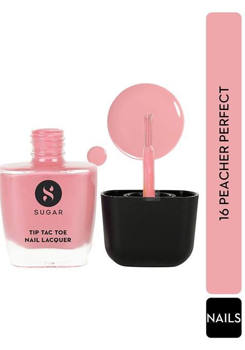 Sugar Tip Tac Toe Long Lasting Glossy Nail Lacquer 9Ml Peacher Perfect 16
