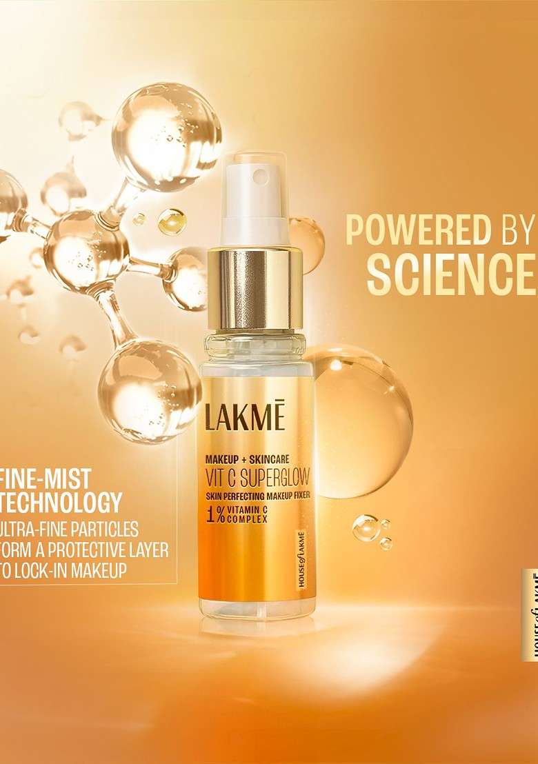Lakme Makeup Skincare Vitc Superglow Skin Perfecting Fixer 60 Ml - Indya